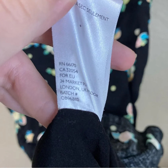 FREE PEOPLE Like A Lady Mini Dress Black Lemon Print Linen Size Small - Picture 10 of 10